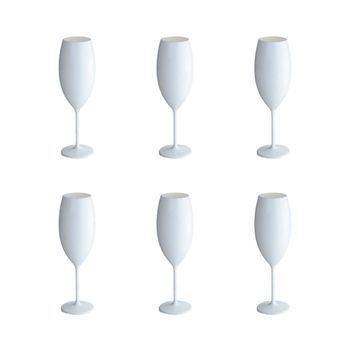 Copas de án blancos acrílico 210 ml - set de 6