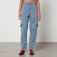 ganni striped denim cargo trousers - w29