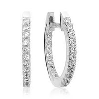 pendientes de aro con bisagra plata 925 rodiado