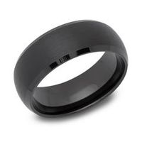 anillo de tungsteno negro superficie redonda