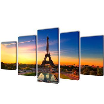 Set Decorativo De Lienzos Para La Pared Torre Eiffel 200 X 100 Cm Vidaxl