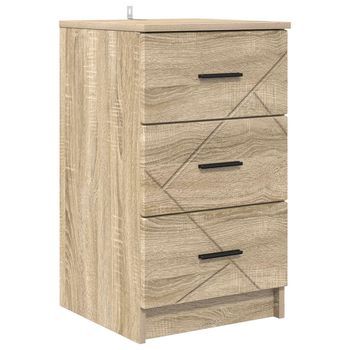 Mesita De Noche - Mesilla De Noche Con Cajón Roble Sonoma 38 X 38 X 66 Cm