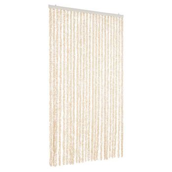 Cortina Antimoscas Chenilla Beige Y Blanco 100x200 Cm