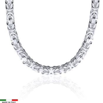 Cadena bizantina de plata 925 para hombre, 8 mm, cuadrada