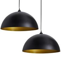 lampara de techo 2 uds altura ajustable semiesferica negra vidaxl