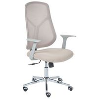 silla de oficina moderna con base giratoria altura ajustable reposabrazos respaldo de malla beige nuviner