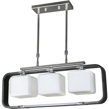 Lámpara de techo irina retangular 3xe27 l.65xan.13xal.reg.cm wengue/cromo