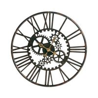 reloj de pared redondo de material sintetico sala de estar decoracion del hogar numeros romanos negro petrer