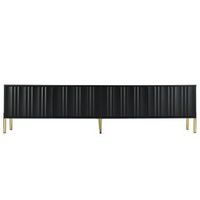 mueble de tv negro de 190 cm con cuatro puertas y patas doradas