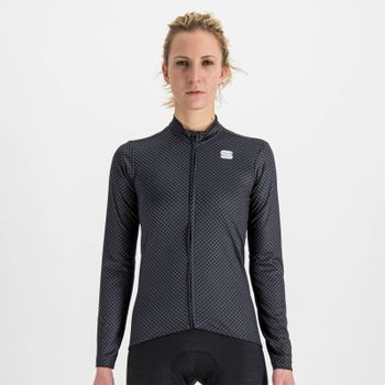 Sportful Women's Bodyfit Pro Thermal Jersey - M - Black Galaxy Blue Pompelmo