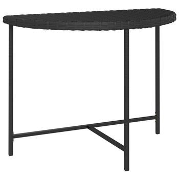 Mesa De Jardín | Mesa De Exterior De Ratán Sintético Negra 100x50x75 Cm