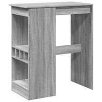 mesa alta  mesa de bar con estantes madera gris sonoma 90x475x1035 cm