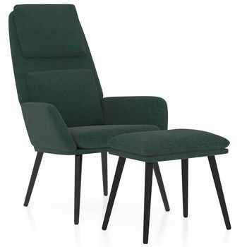 Sillón De Relax Con Reposapiés Tela Verde Oscuro Vidaxl