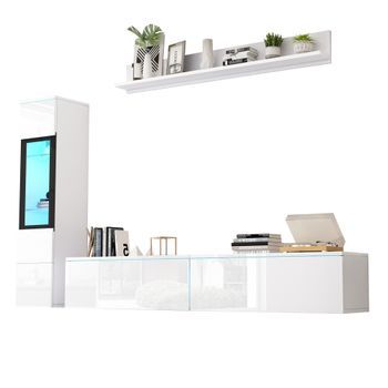 Soporte Para Tv Led - Conjunto De Muebles Para Sala De Estar - Adecuado Para Televisores De Menos De 60 Pulgadas - Blanco