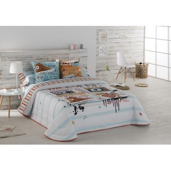 Colcha Bouti Modelo Music Jvr 180x270 Para Cama 90 Cm.