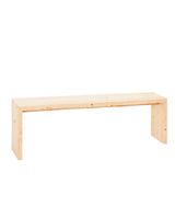 banco de madera maciza en tono natural de 165x45cm