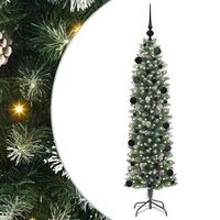 arbol navideno artificial delgado con 150 led verde y 150 cm vidaxl