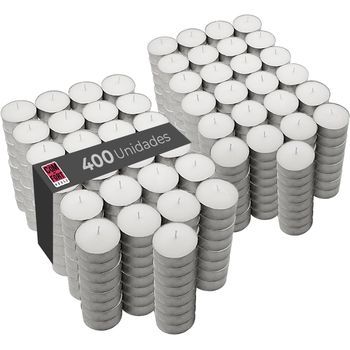 Com-fort House | Velas Blancas | Pack Velas De 400 Unidades | Velas De Té Calientaplatos | Tealight | 8 Horas De Duración | Velas Decorativas Sin Perfume |