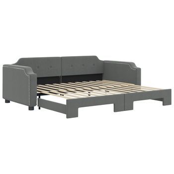 Sofá Cama | Cama Para Adultos Nido Tela Gris Oscuro 100x200 Cm