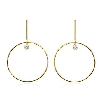Pendientes de mujer de plata 925 chapada en oro circonita cúbica