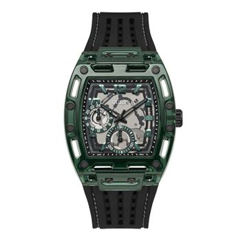 Guess Reloj Hombre Caja De Policarbonato Pulsera Silicona De Color Negro Resistente Al Agua 5 Atm Gw0499g7