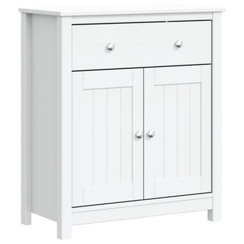Mueble De Baño Berg Madera Maciza De Pino Blanco 69,5x34x80 Cm Vidaxl