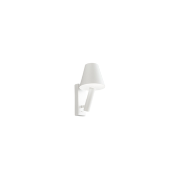 Reverse - Aplique Led De Pared Para Dormitorio De Metal, 6 W, 3000 K, 480 Lm, Regulable, Luz En El Difusor - Perenz - Blanco