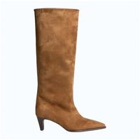 corina zapatos de tacon bota antelina tacon mini para mujer