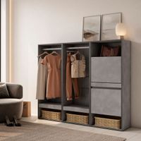 vestidor efecto madera cemento 180x35x145cm