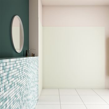 Aica Panel Angular De Pared Para Ducha En Aluminio, Marfil, 90x90x90x210cm, Revestimiento De Paredes