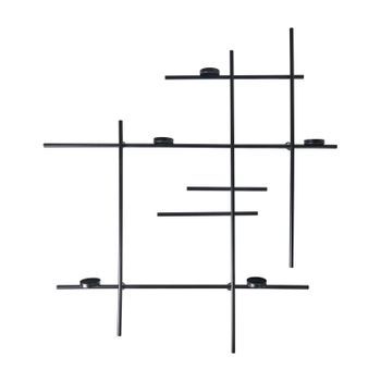 Candelero De Pared Con Estructura De Metal 60 Cm Negro Porto