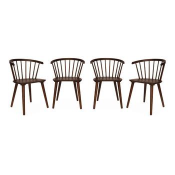 Silla De Bar De Madera, Set De 4, Nogal