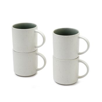 Juego de 4 tazas de gres azul verde d10