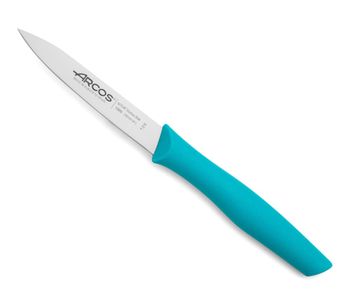 Cuchillo mondador acero inoxidable 100mm mango polipropileno turquesa