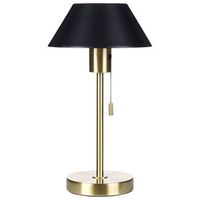 lampara de mesa de metal negro dorado 37 cm pantalla conica interruptor caparo
