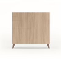 zapatero de melamina nogal claro patas moka 87x90x27 cm