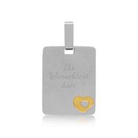 colgante corazon grabable acero inoxidable bicolor