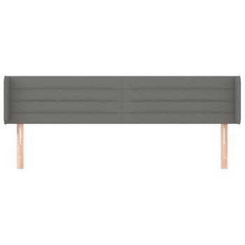 Cabecero Cama Mueble De Dormitorio De Tela Oscuro 203 X 16 X 78/88 Cm Gris M02_0007651