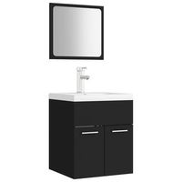 juego de muebles de bano  armario de bano madera de ingenieria negro