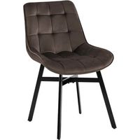 silla de comedor colby terciopelo marron 61x54x83 cm clp