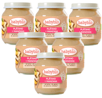 babybio tarrito manzana y platano 4m 6x130 gr