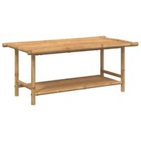 mesa de centro 110x55x45 cm bambu con acabado natural - marron