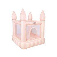 castillo hinchable pvc con hinchador rosa