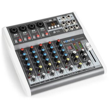Mezclador de audio Vonyx VMM-K602 6 canales control individual phantom