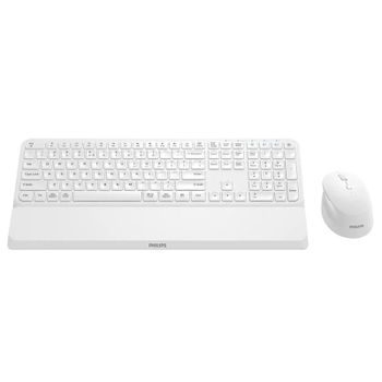 Philips SPT6607W/16 Combo Teclado y Ratón Inalámbrico 2,4 GHz Bluetooth Teclas de Perfil Bajo Blanco