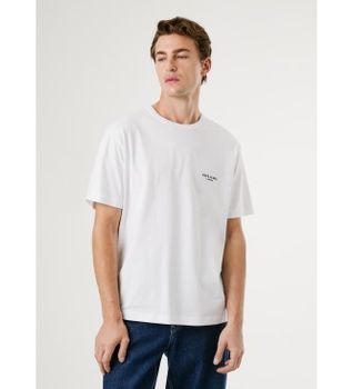 Pepe Jeans para hombre. PM5010116 Camiseta Martin blanco (S), Casual, Algodón, Manga corta