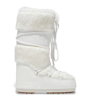 Moon Boot para mujer. 80D1408900 Botas Icon Faux Fur blanco (42/44), Plano, Ninguno, Casual, Nieve