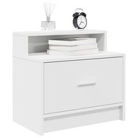 mesilla de noche pack de 2 - mueble para dormitorio - madera de ingenieria - blanco 51x31x47cm