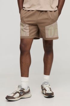 Pantalones Cortos Estilo Bóxer Con Cintura Elástica, Beige
