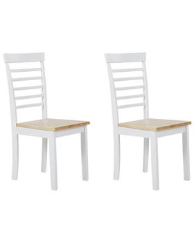 Conjunto de 2 sillas de comedor  madera blanco